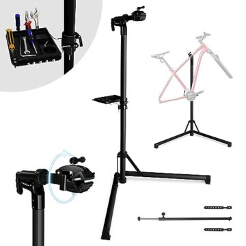 VELOJA® Montageständer für Fahrräder bis 50kg Profi Fahrrad Montageständer Ebike Fahrrad Reparaturständer Schwerlast Fahrradhalter E-Bike Fahrradständer Reparatur Fahrradmontageständer - 1