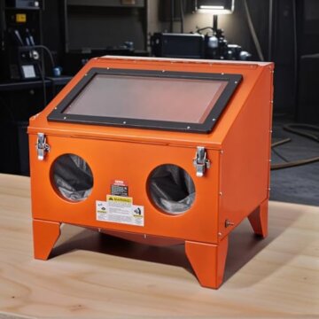VEVOR 40-Gallonen-Sandstrahlkabine, 40–120 PSI tragbare Tisch-Sandstrahlkabine, robuster Sandstrahler aus Stahl mit Strahlpistole und 4 Keramikdüsen für die Entfernung von Farbe, Flecken und Rost - 8