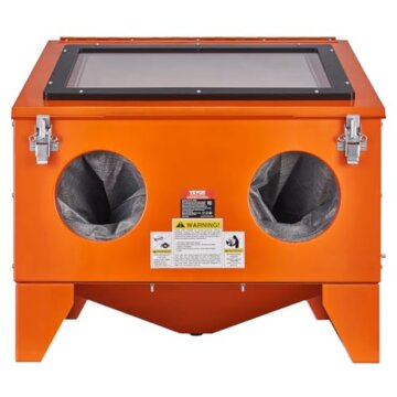 VEVOR 40-Gallonen-Sandstrahlkabine, 40–120 PSI tragbare Tisch-Sandstrahlkabine, robuster Sandstrahler aus Stahl mit Strahlpistole und 4 Keramikdüsen für die Entfernung von Farbe, Flecken und Rost - 9
