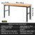 VEVOR Höhenverstellbare Werkbank 122 x 61 x 72-97 cm Spanntisch, 900 kg Gewichtskapazität Arbeitstisch, Braun Klappbare Werkzeugbank aus Kaltgewalzter Stahl, Multifunktionswerktisch für Werkstatt - 7