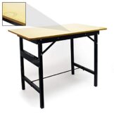 Wiltec Werkbank 100 x 60 x 76 cm klappbar, Werktisch faltbar, linierter Arbeitstisch bis 150 kg belastbar, Werkstatteinrichtung aus Stahl und Holz - 1
