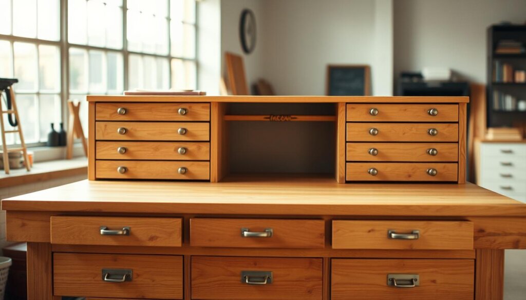 Werkbank mit Schubladen und Stauraum